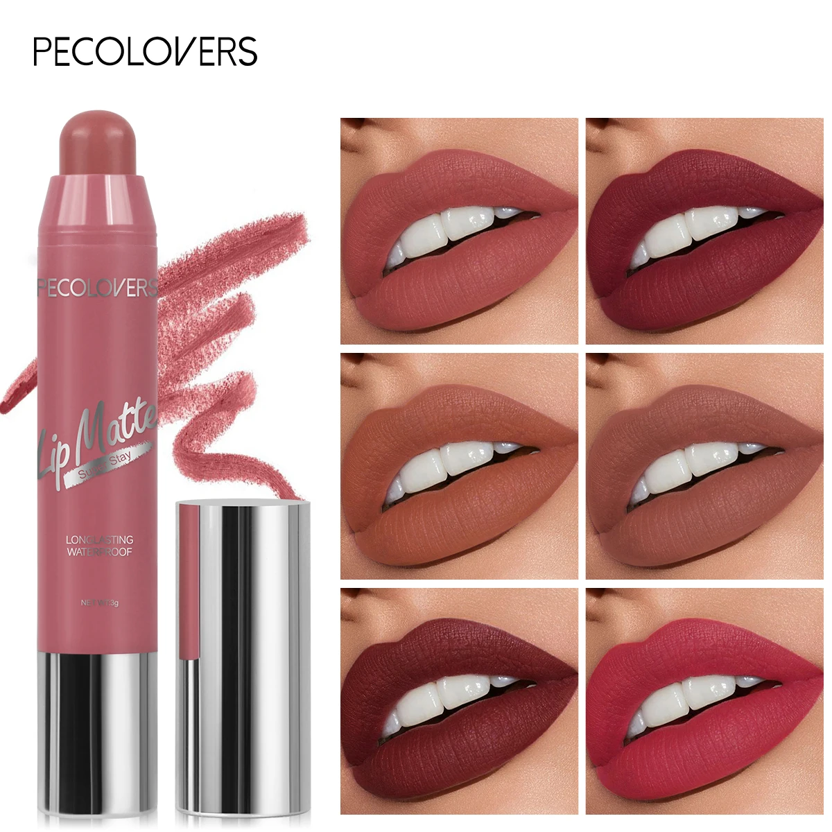 Samtiger, matter Lippenstift, feuchtigkeitsspendend, wasserfest, langlebig, Nude-Aprikosen-Lippentönung, nicht klebender Lipgloss, Lippenstift, Kosmetik, Make-up
