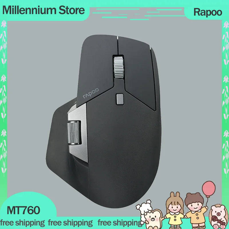 Rapoo MT760 Gamer Mouse 3Mode 2.4G Bluetooth Wireless Lightweight Mouse 11 Buttons Office E-sport Gaming Mice For Windows Gifts