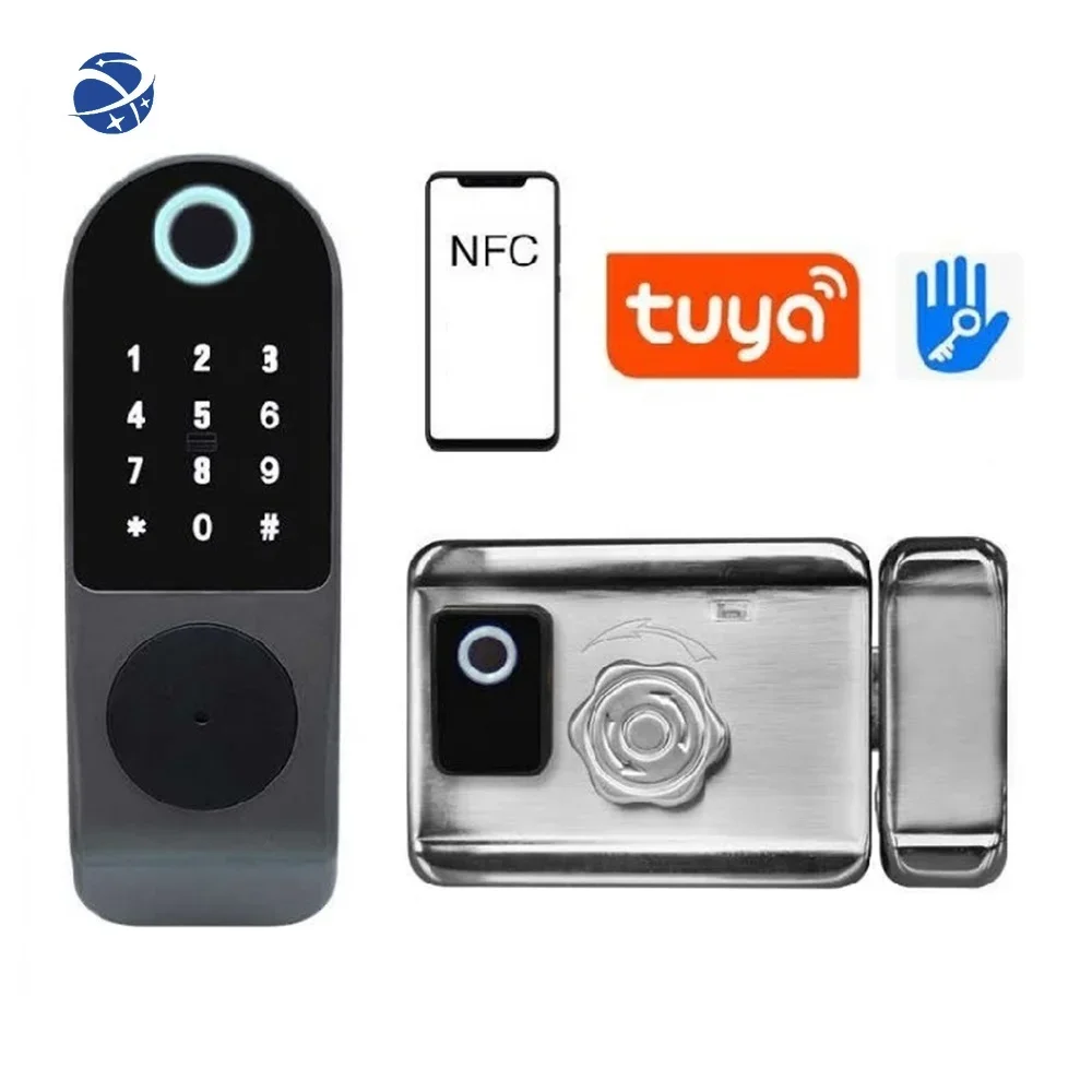 Hot Waterproof Tuya App Fingerprint wifi Door Lock Single Cylinder Smart Digital Password Door Lock