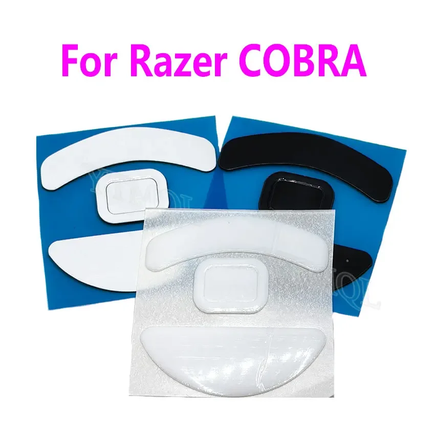 1Sets Mouse Feet Skates For Razer COBRA Wired Version Replacement Glide Feet Pads White Black Mouse Sticker Connector