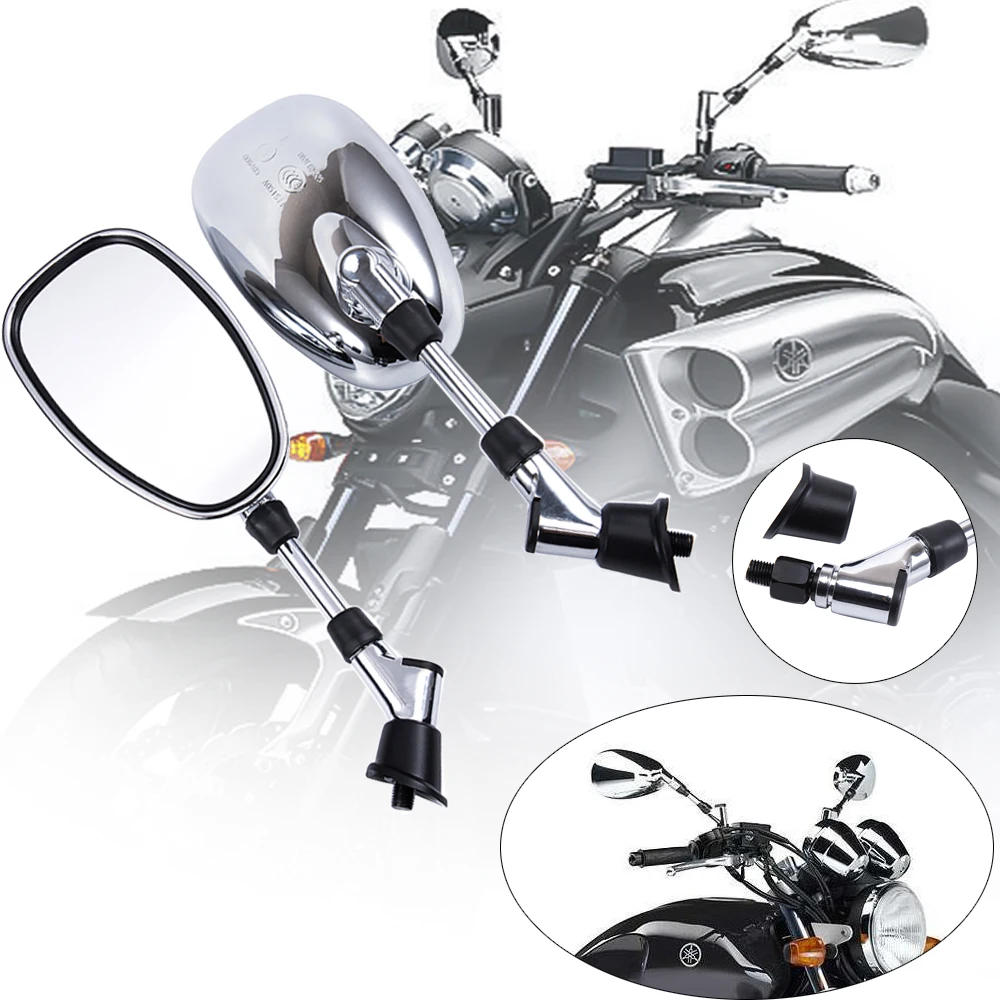 

10mm Motorcycle Rearview Mirror Handlebar Side Mirrors For Yamaha XVS125 XVS250 XVS400 XVS650 XVS950 XVS1100 XVS1300 XV 950 1600