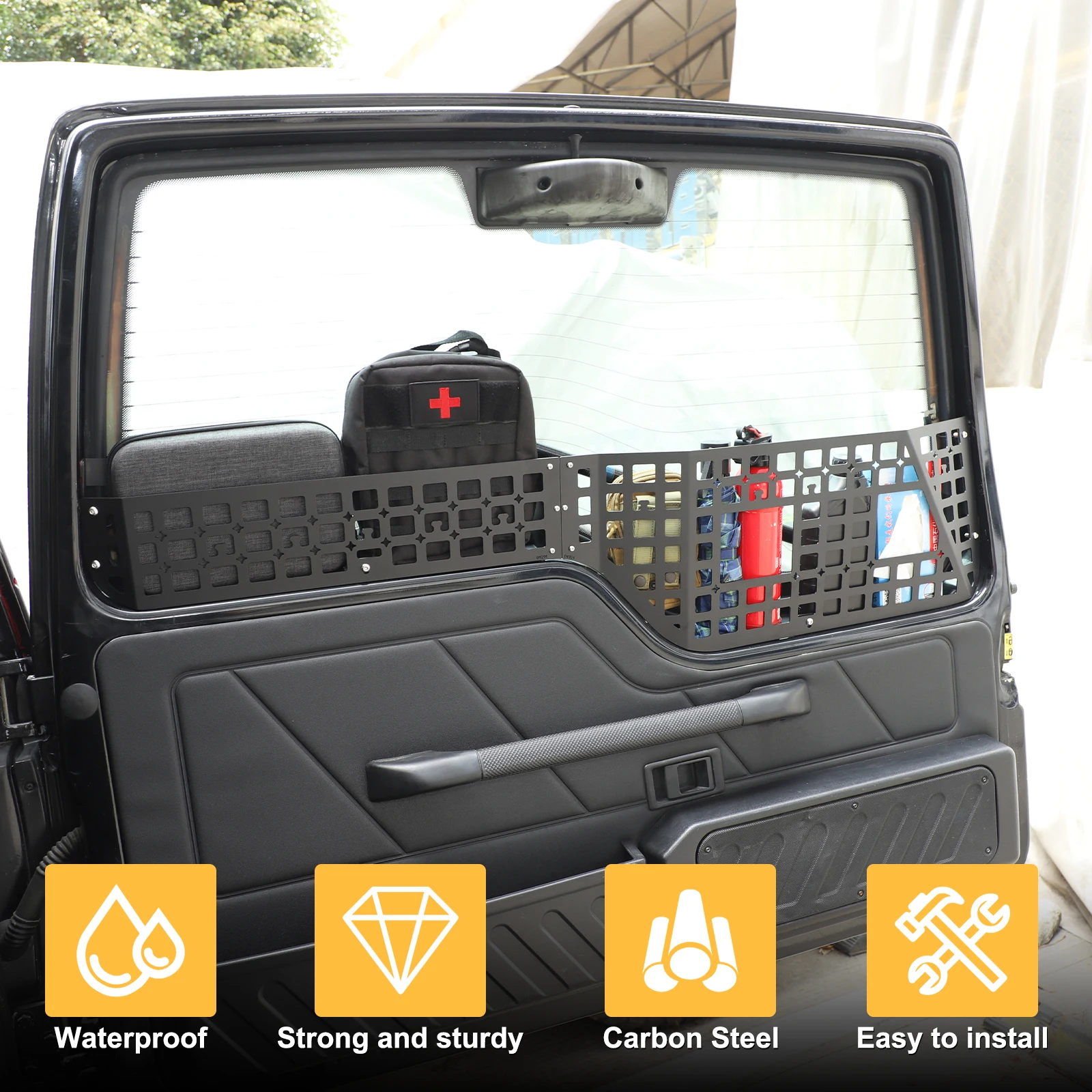 For Land Rover Discovery 2 LR2 1998-2003 Aluminum Alloy Car Rear Door Tailgate Window External Baffle Extra Storage Space Access