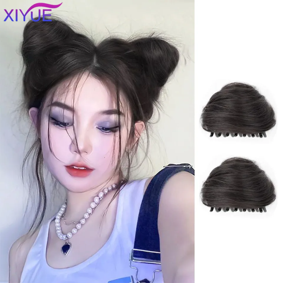 XIYUE  Cat Ear Ball Head Wig Hairpin Cute Spicy Girl Grab Clip Lazy Man Pan Hair Bag Fluffy God Tool Wig Hairpin