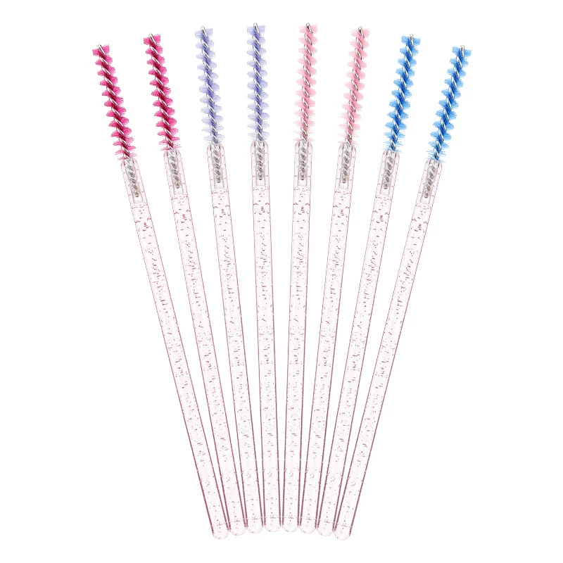 50 قطعة رمش تمديد قوس قزح كريستال ماسكارا عصا قضيب التخزين المؤقت رموش التجميل فرش مجموعة ماكياج أداة