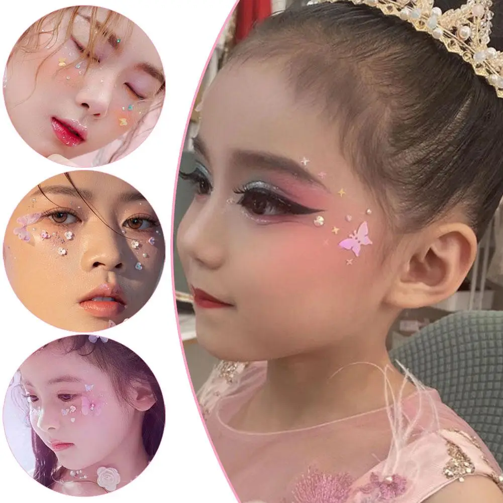 1Box Augen Gesicht Make-up Gesichts dekoration Patch Schmetterling Perle Diamant Glitter Dekoration Pailletten Kleber DIY Kunst Strass r0r5