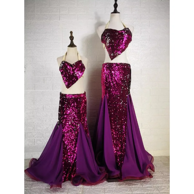 Customized Multiple Ways To Wear Inspiring Short Skirts+large Skirt Belly Dance Dress Performance Costumes Belly Dancing Bra