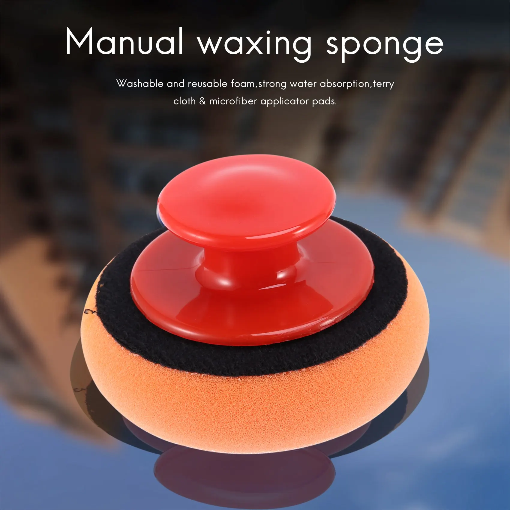 6Pcs/Set Car Wax Wash Polish Pad Sponge Cleaning Foam Kit Microfiber Applicator Pads with Gripper Handle Car-Styling