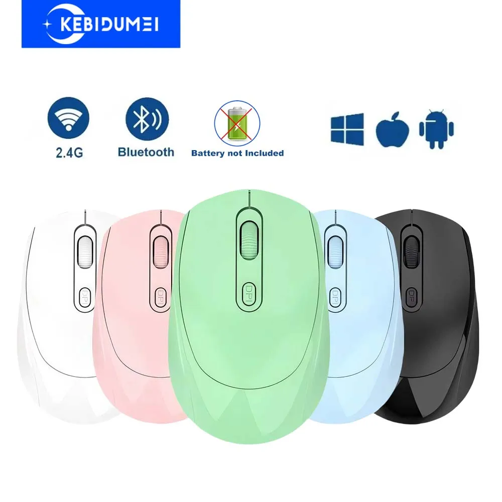 Ratón inalámbrico de 2,4G, ratón Bluetooth, ratón ergonómico para juegos, ratón silencioso de 800-1200-1600 DPI para Macbook, tableta y portátil 2.4G Wireless Mouse Bluetooth Mouse Ergonomic Mice Gaming Mouse