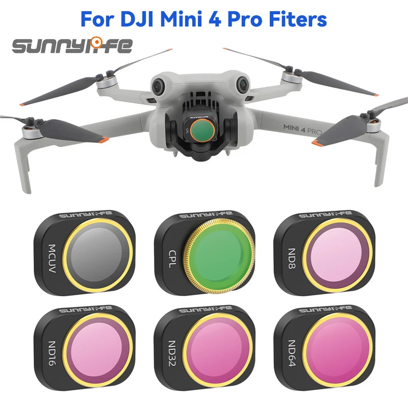 Sunnylife Obiektyw do DJI Mini 4 Pro Filtry ND CPL 4/8/16/32 /64 Filtry do aparatu DJI Mini 4 Filtr Szklany obiektyw Akcesoria do dronów