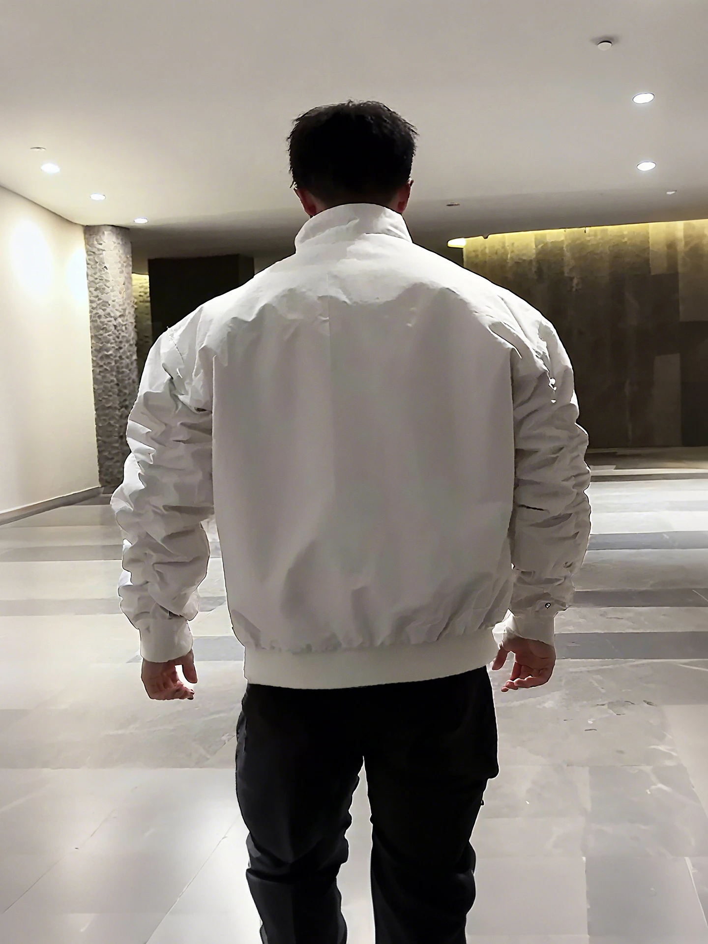 

American Sle Bomber Jaet Men's ort Baseball Coat oulder Width Enhancement Autumn Faion Hard Man Outfit Windproof