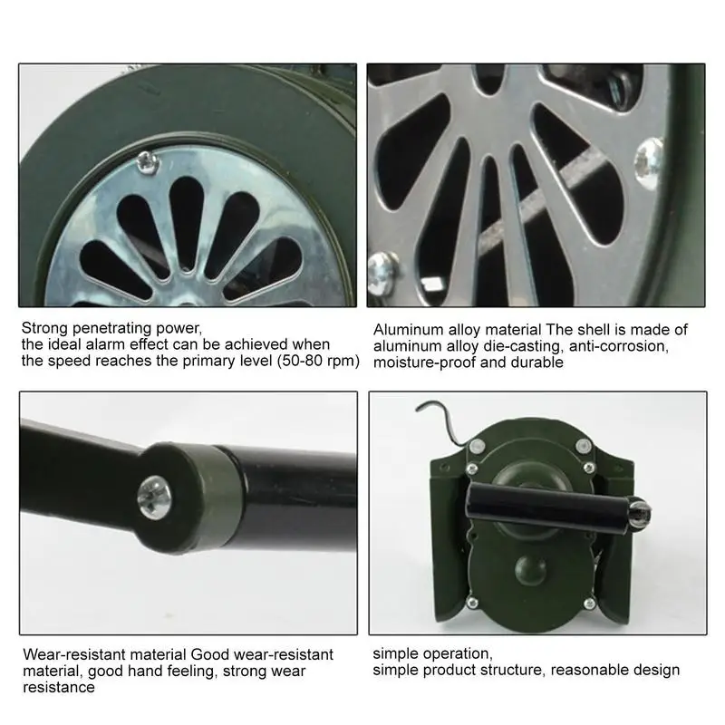 Imagem -02 - Alarme Manual Mão Crank Siren Chifre Air Raid Sirene de Aviso para Incêndio Prevenção de Desastre 110db