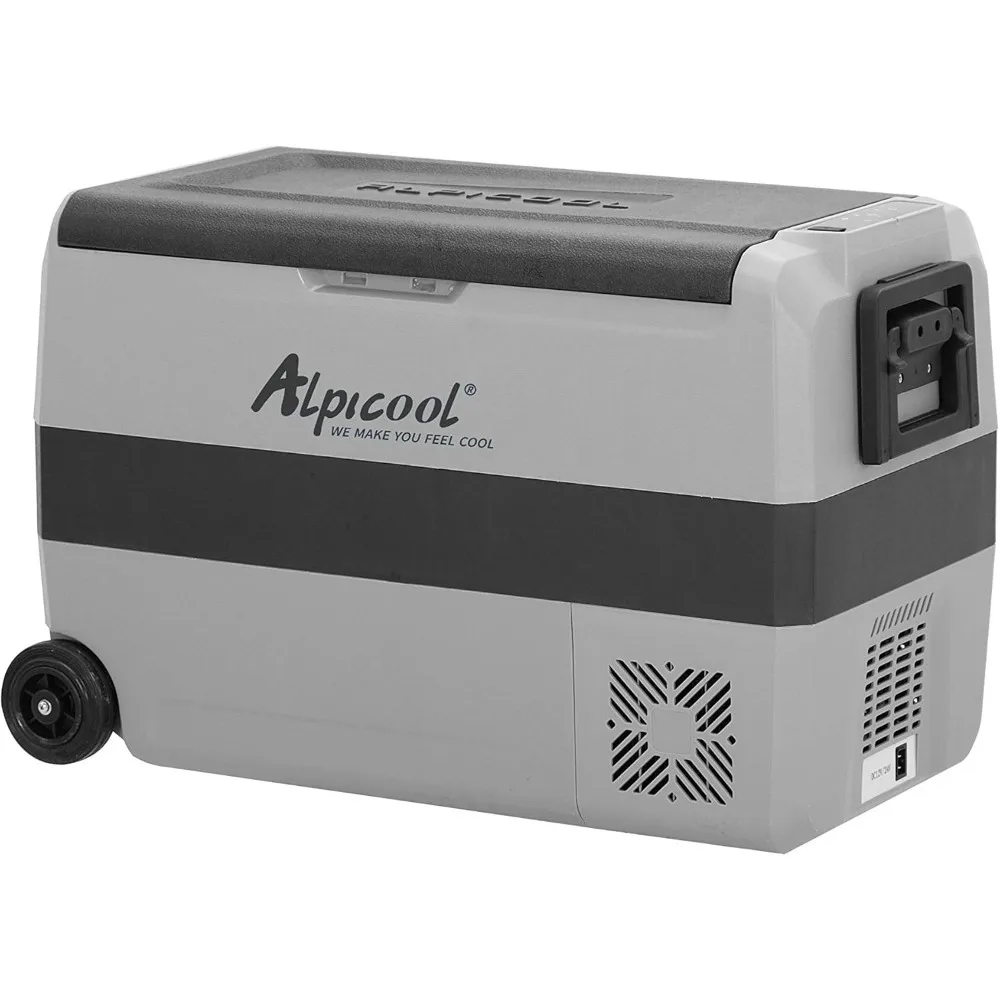 Alpicool T50 12V ثلاجة ثنائية التحكم في درجة الحرارة، 53 كوارت محمولة للمركبات والمركبات الترفيهية والقوارب، نطاق درجة الحرارة -4 ° ف
