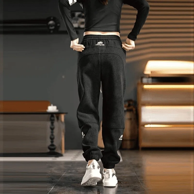 

Men's Thiened Stripe Casual Pants Spring Autumn Loose Fit Elastic Dstring Cuffed Trousers Busin Gentleman Sle Polye...