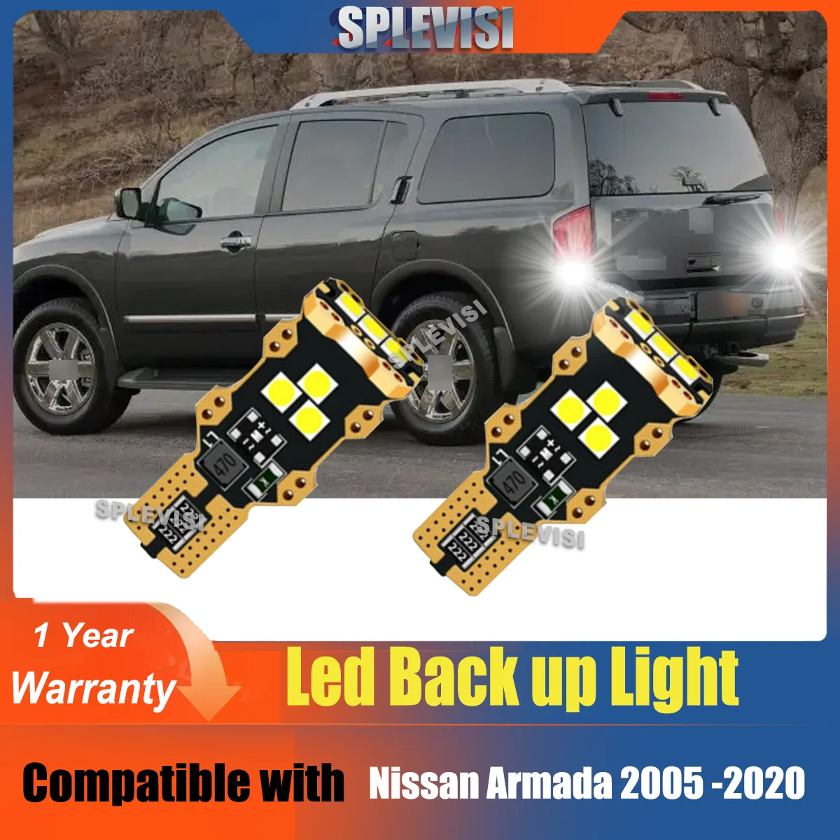 

2xBack up LED Reverse Lamp 12V 6000K Replace Kit For Nissan Armada 2005 2006 2007 2008 2009 2010 2011 2012 2013 2014 2015 -2020