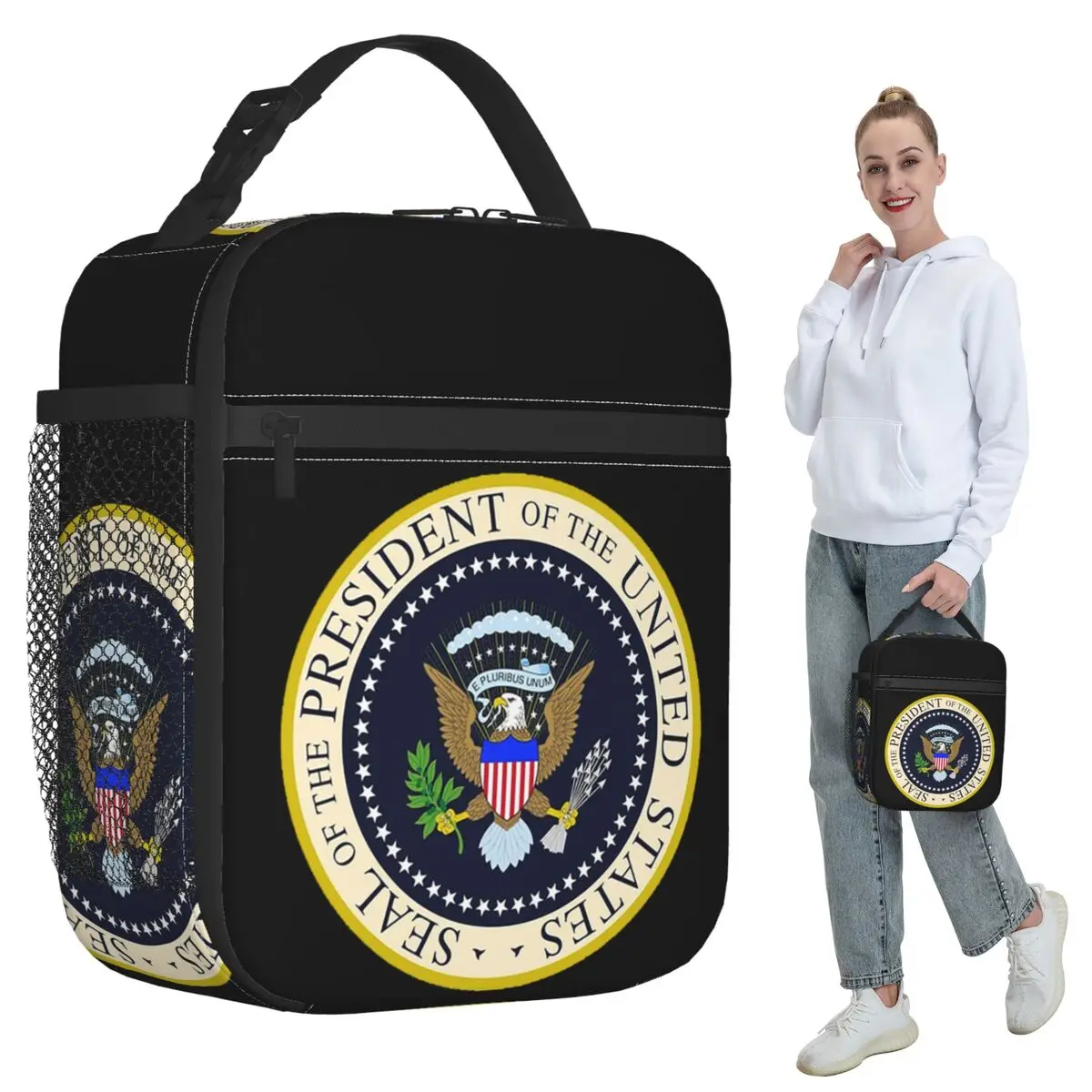 Seal Of The President Of The United States Insulated Lunch Bag for Kids School Cooler Thermal Food Box Tote Leakproof Lunch
