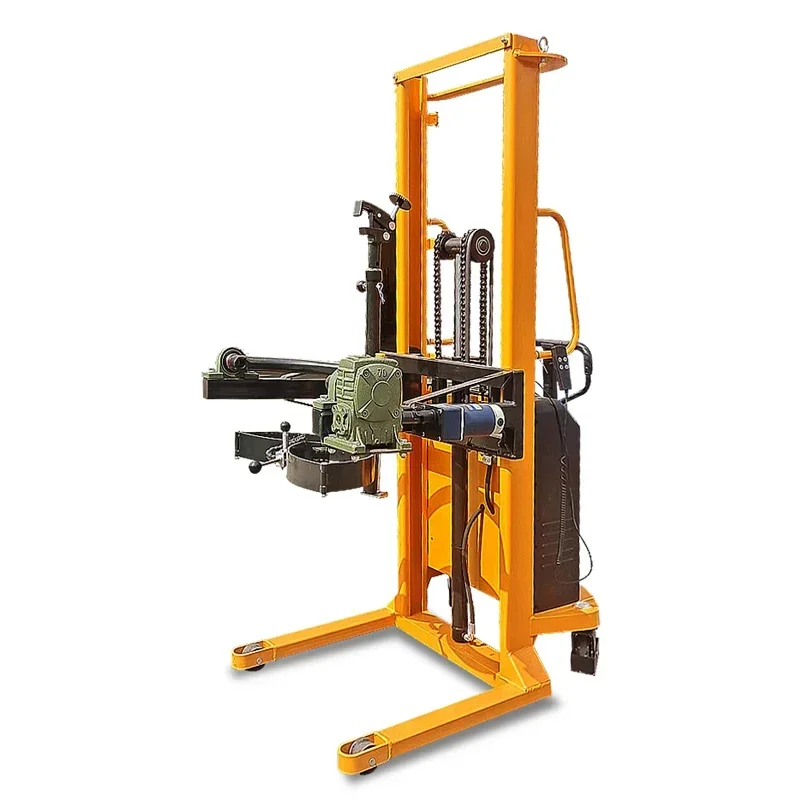 450KG Semi Electric Oil Drum Stacker Truck With Drum Rotator Handling Lifter Equipment Drum Transportation Provided