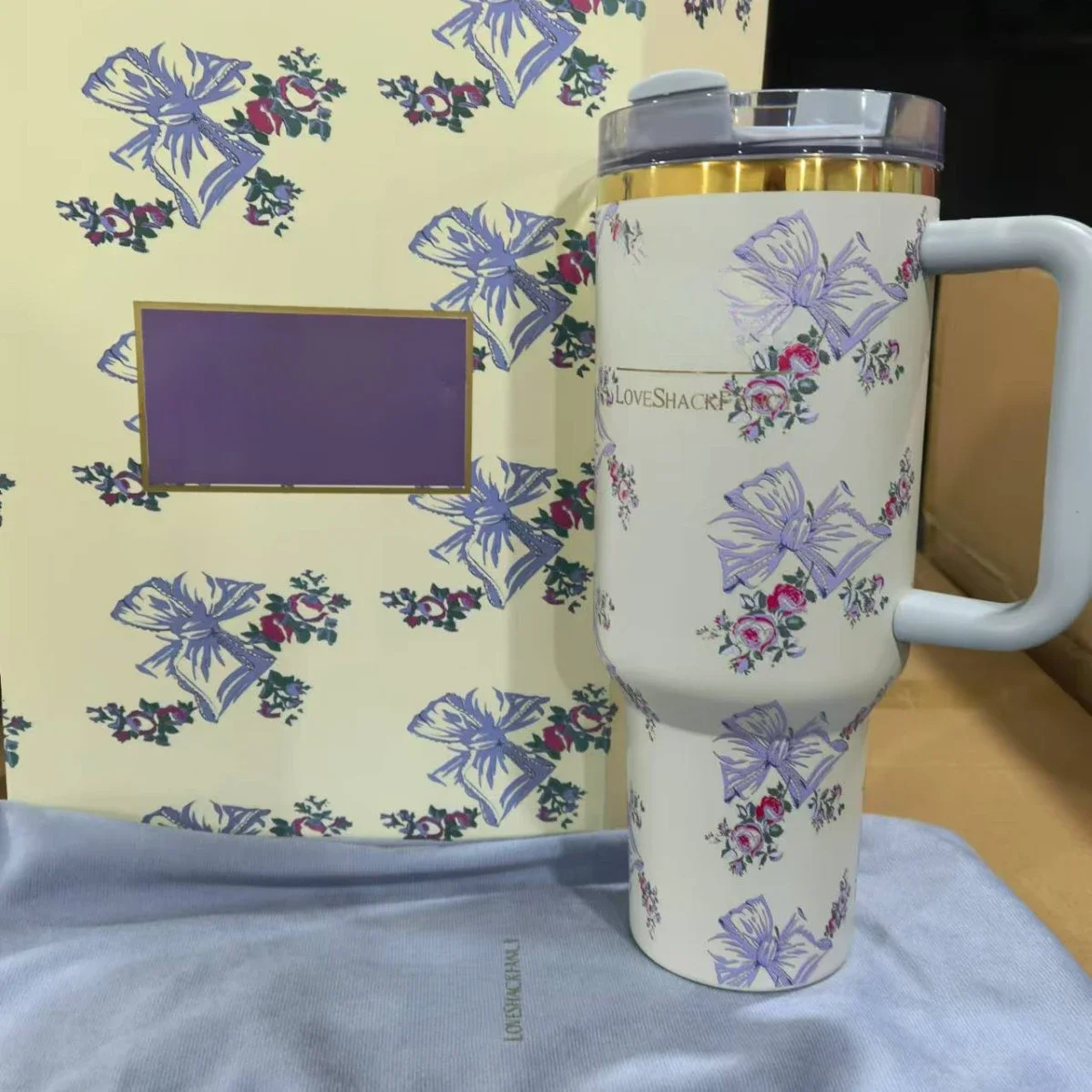 Taza de helado portátil de mano, conjunto con caja de regalo de taza aislada de acero inoxidable montada en coche de gran capacidad