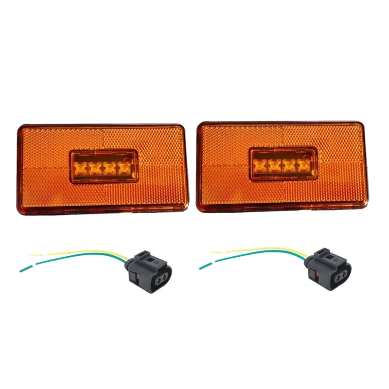 2Pcs 4LED Side Marker Light 2052119 For Scania 5 6 Series P R Cabs G T S Series Truck With 2Pin Connector Indicator Lamp