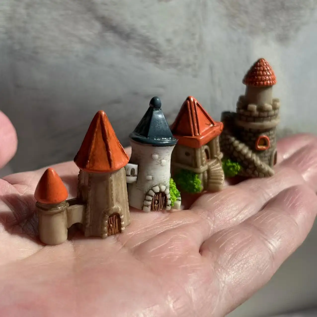 8 pièces/maison féerique/noyaux/cottage miniature/versible/mignon/jardin féerique/gnome/décor de ter
