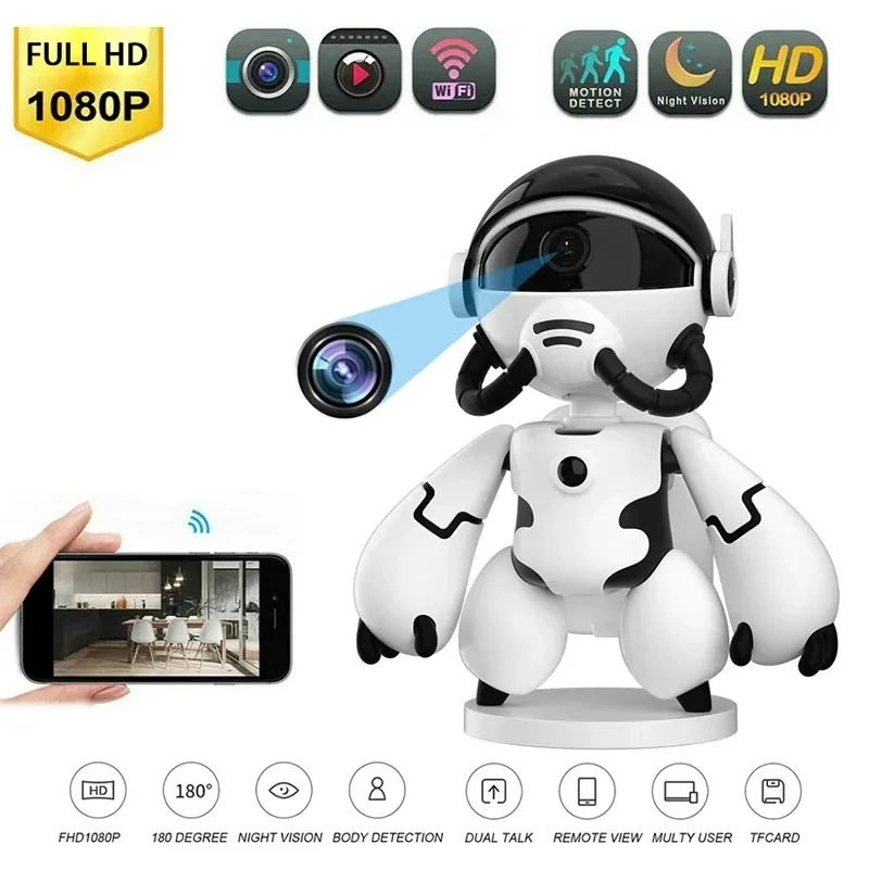 Nuovo 1080P Smart Robot WiFi Camera 3000mAh batteria Wireless Home Security sorveglianza telecamera CCTV P2P Baby Monitor voce bidirezionale