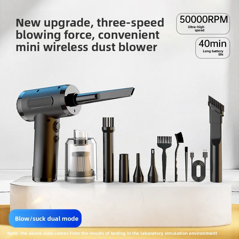 

New car dust blower blowing and sucking integrated handheld high-power 50,000RPM wireless blowing vacuum cleaner for household