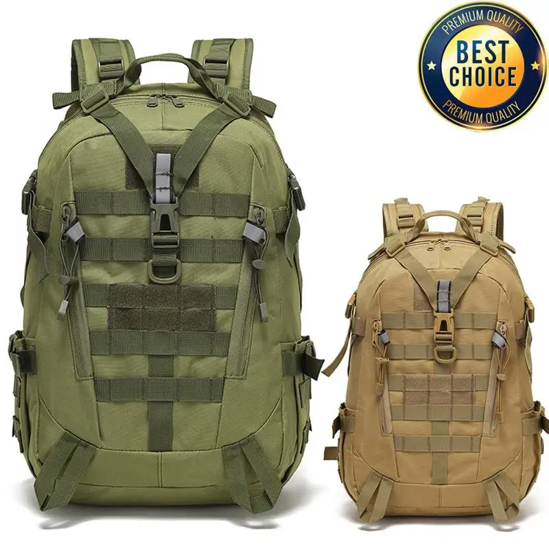 40L Tactical Reflective Backpack Outdoor Molle Camouflage Rucksack  Assault Bag Hiking Camping Hunting Travel Riding Knapsack