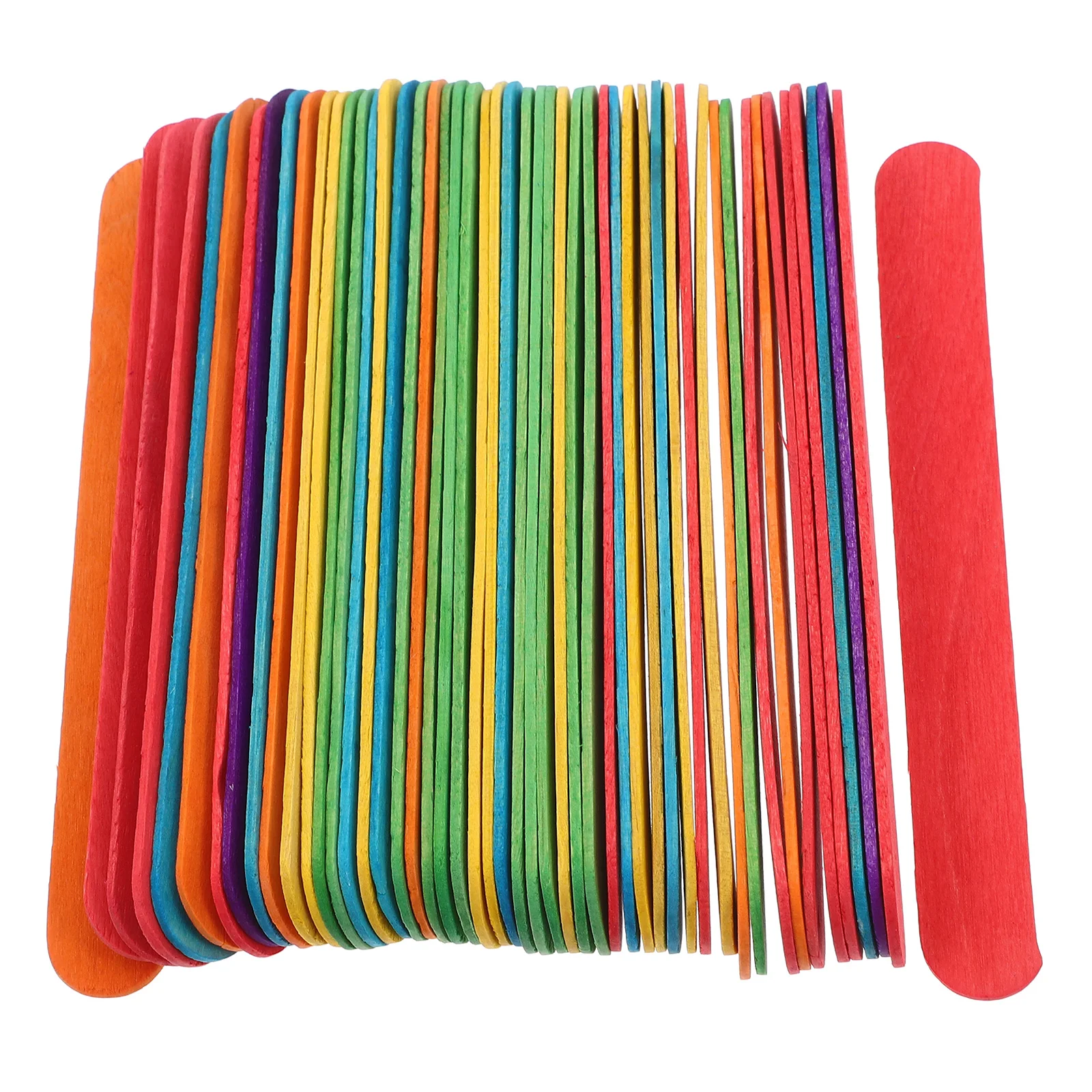 

50pcs Colorful Craft Sticks Jumbo Popsicle Sticks for DIY Crafts Family Art Projects Classroom Supplies Wooden Durable