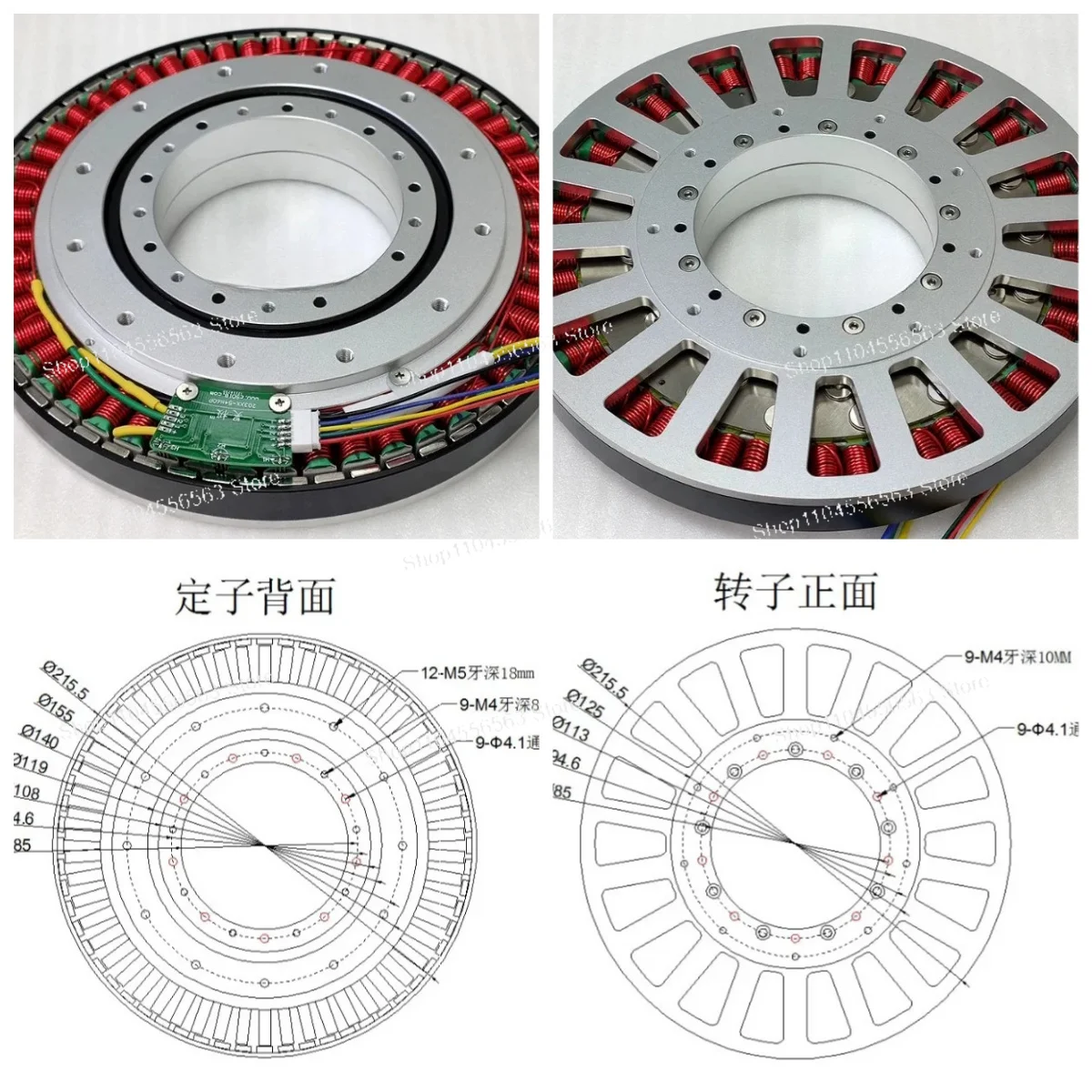 Hollow Torque Motor 10Nm 20310 Permanent Magnet Brushless DC Motor Hollow Shaft Ultra-Thin Low Speed High Torque for Robotics