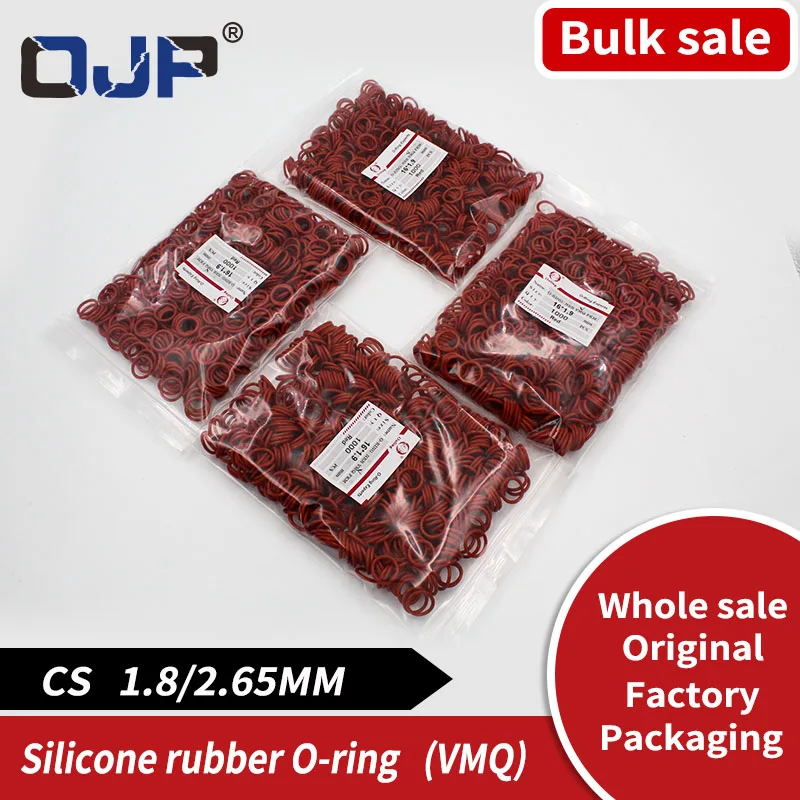 

O-ring, bulk discount free shipping thickness 1.8/2.65mm CS silicone red sealing temperature resistant gasket rubber complete