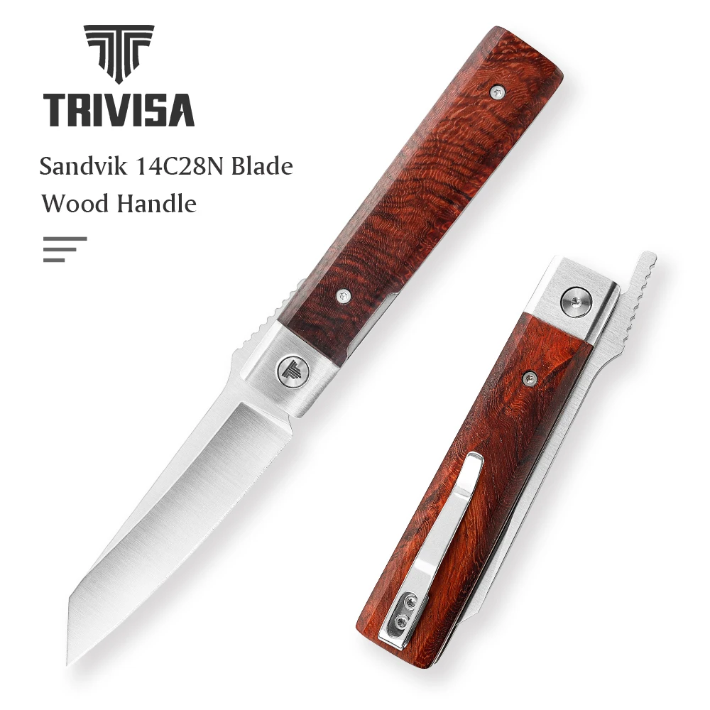 

TRIVISA ​Dolphin-F Kitchen Pocket Folding Knife,High quality,Outdoor Camping Hunting Hiking Cutting EDC Tool,14C28N Blade