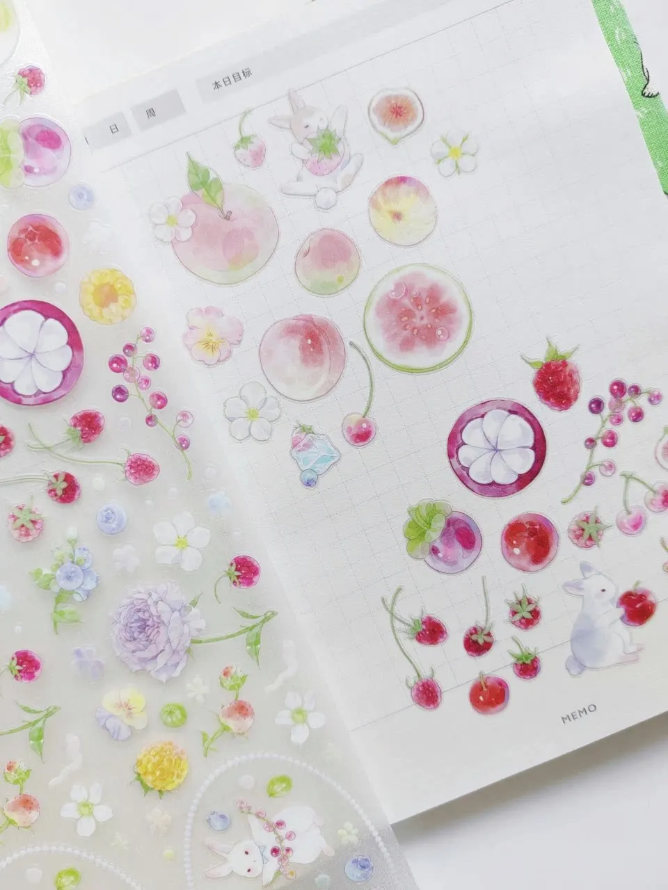 

Washi Pet Tape 1 Loop Colorful Orchard, PET Fluorescent Film, Die-cutting Mold, No Cutting, Morning And Evening Notebook, Fruit,