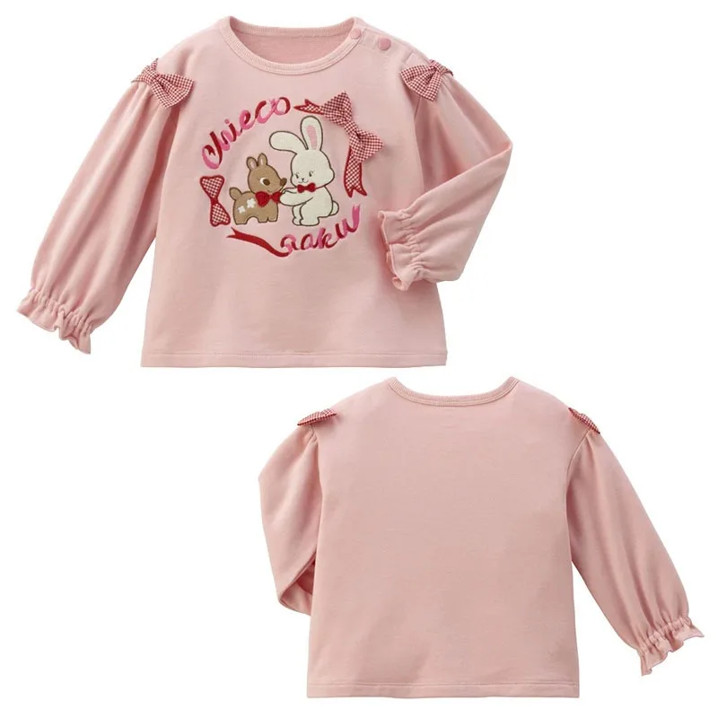 Autumn  Girls Long Sleeved Hoodie Cartoon Cute Sweatshirts Cartoon Bunny Bow T Shirt Girl T-shirts Baby Hoodies  Girls Clothes