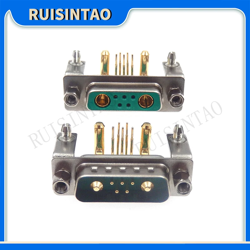 1PCS 7W2 30A Male Female High Current Connector Right Angle D-SUB Adapter With Stand PCB Solder Type 7 Pin Plug Jack High Power