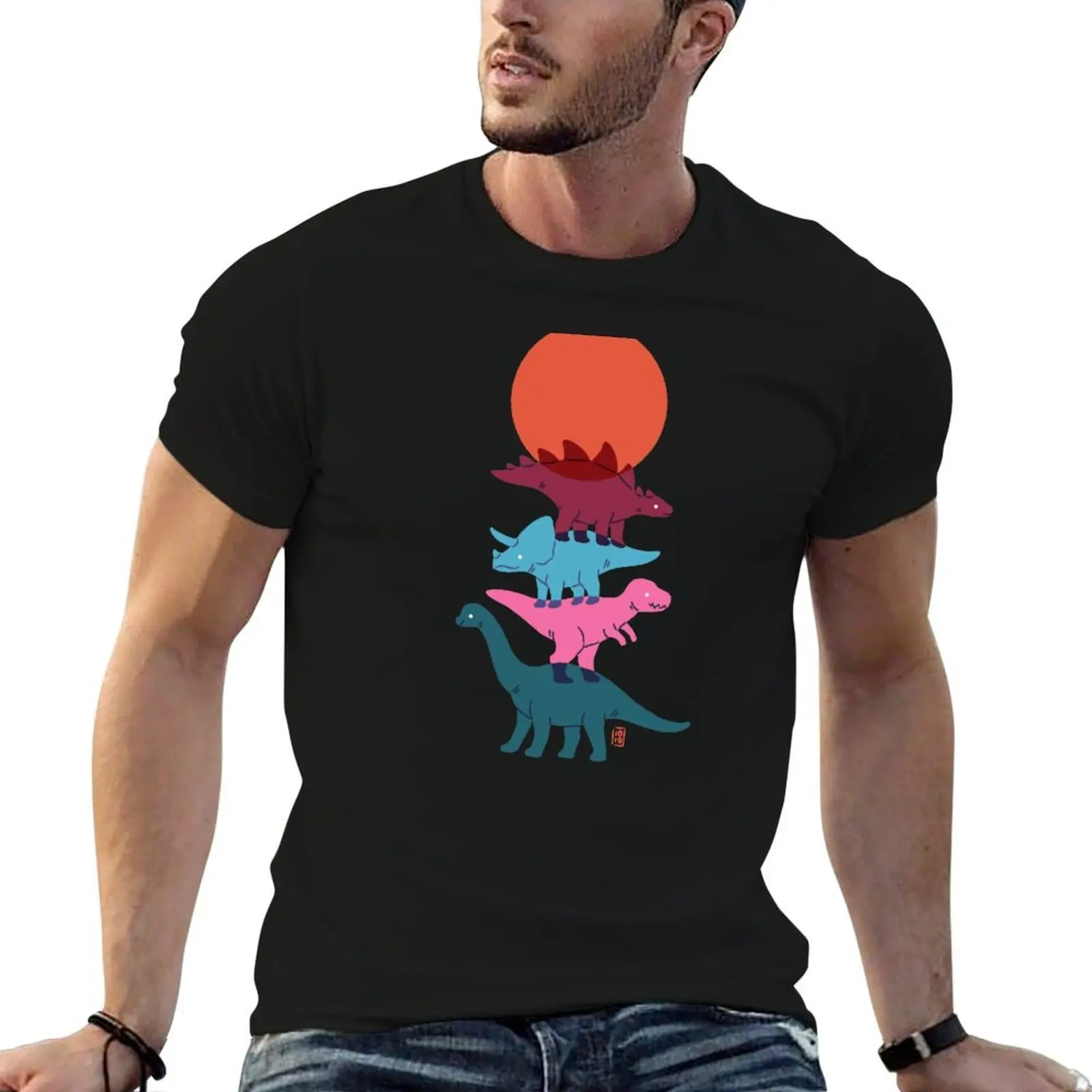 

Colourful dinosaurs 2 T-Shirt man t shirts for men casual essential t shirt T-Shirt
