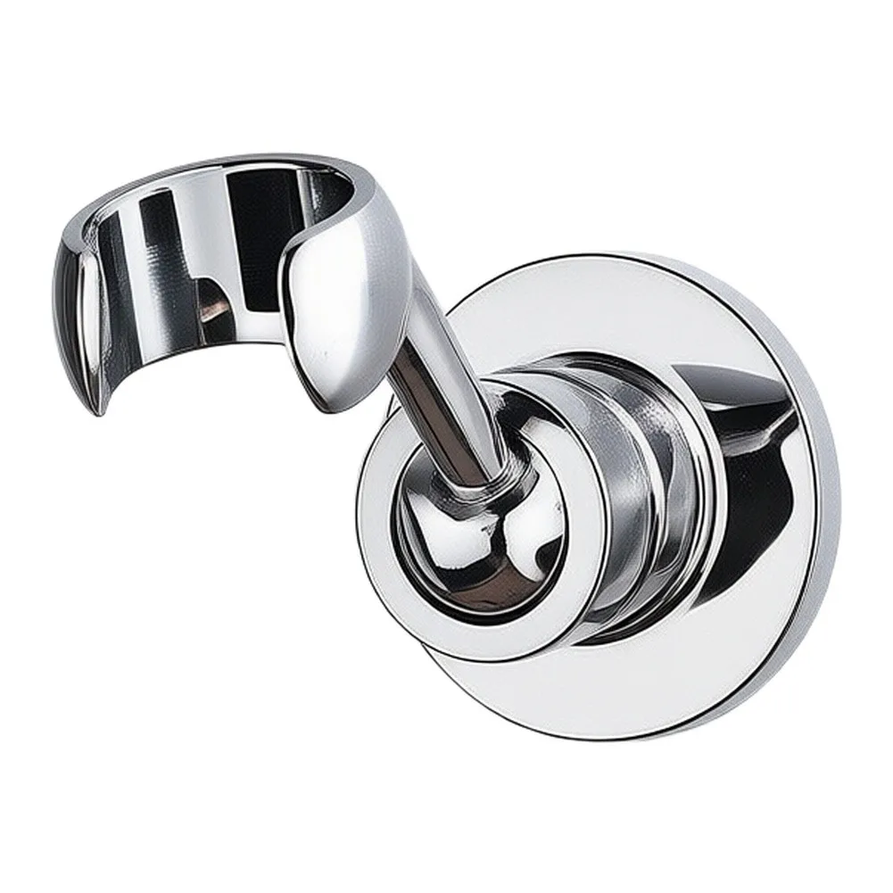 Adjustable Chrome Shower Head Holder Wall Mount, Metal Bracket For Handheld Sprayers, 360 Rotation & Tilt, Bathroom Fixture