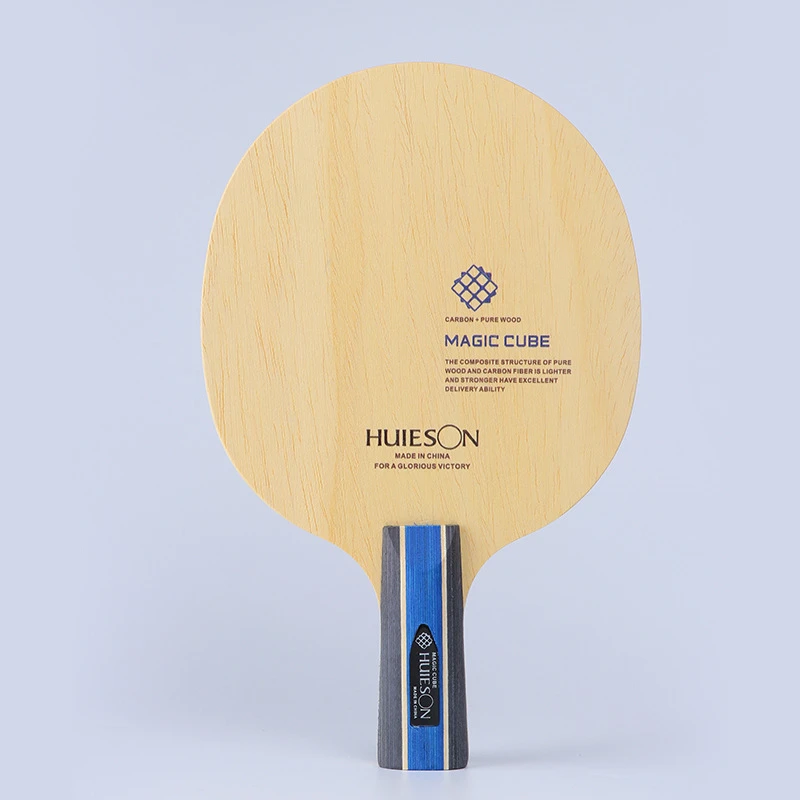 Huieson-cubo mágico para tenis de mesa, 5 hojas de madera contrachapada + 2 capas, raqueta de paleta de Ping Pong de fibra de carbono interior,