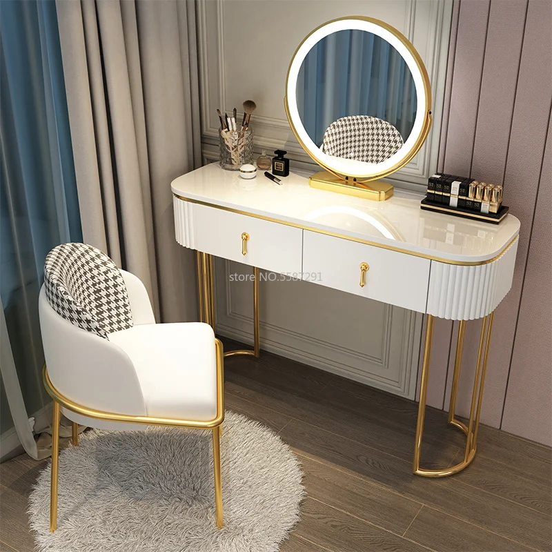 Bedroom Cabinets Luxury Solid Dresser Tables Vanity Modern Makeup Dressing Table With Mirror Comfortable With Bedroom Drawers