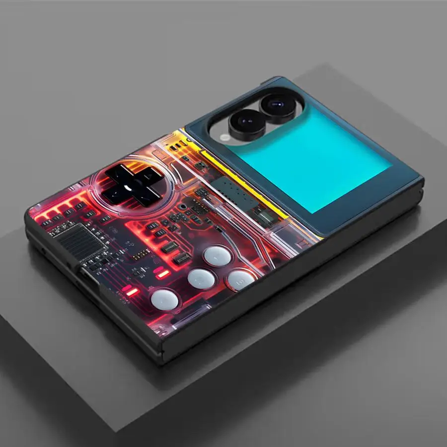 Capa de Celular Retrô com Design de Console de Jogos para Samsung Galaxy Z Fold Wide, Z Fold 8, ZFold8, Fold8