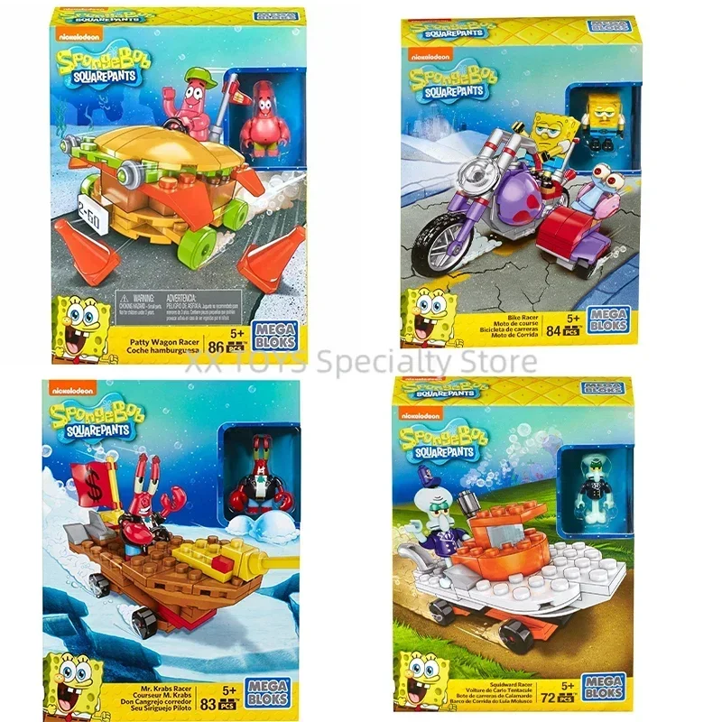 

Mega Bloks Spongebob Squarepants Bike Squidward Mr. Krabs Patty Wagon Racer Playset 72pcs Building Blocks Children Holiday Gifts