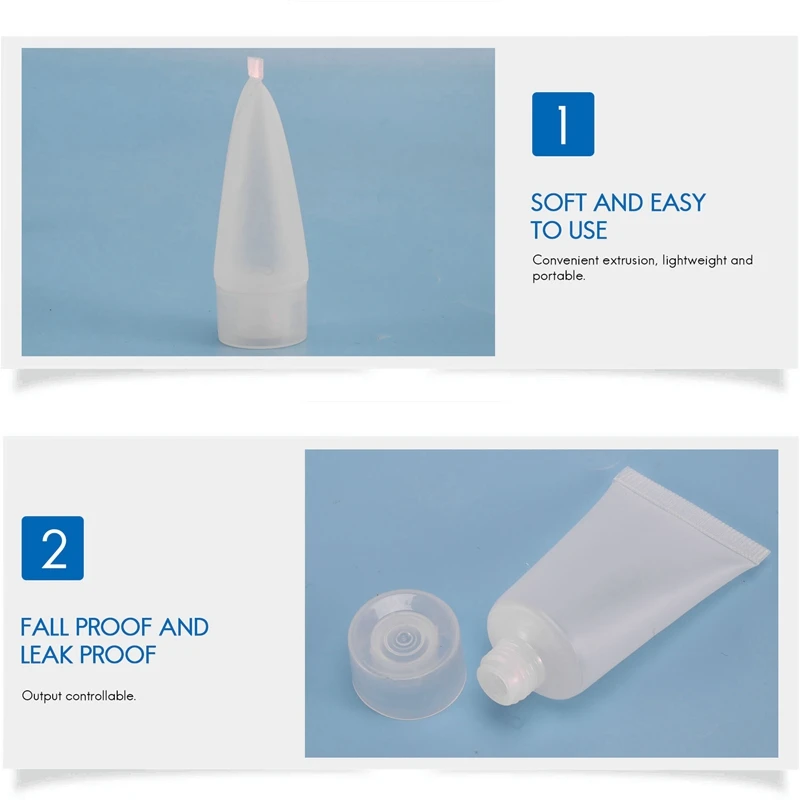 Tube souple avec bouchon, 50 pièces de 15ml, bouteille de maquillage à pression, style africain gratitude, pour tous les jours, pour voyage, HI