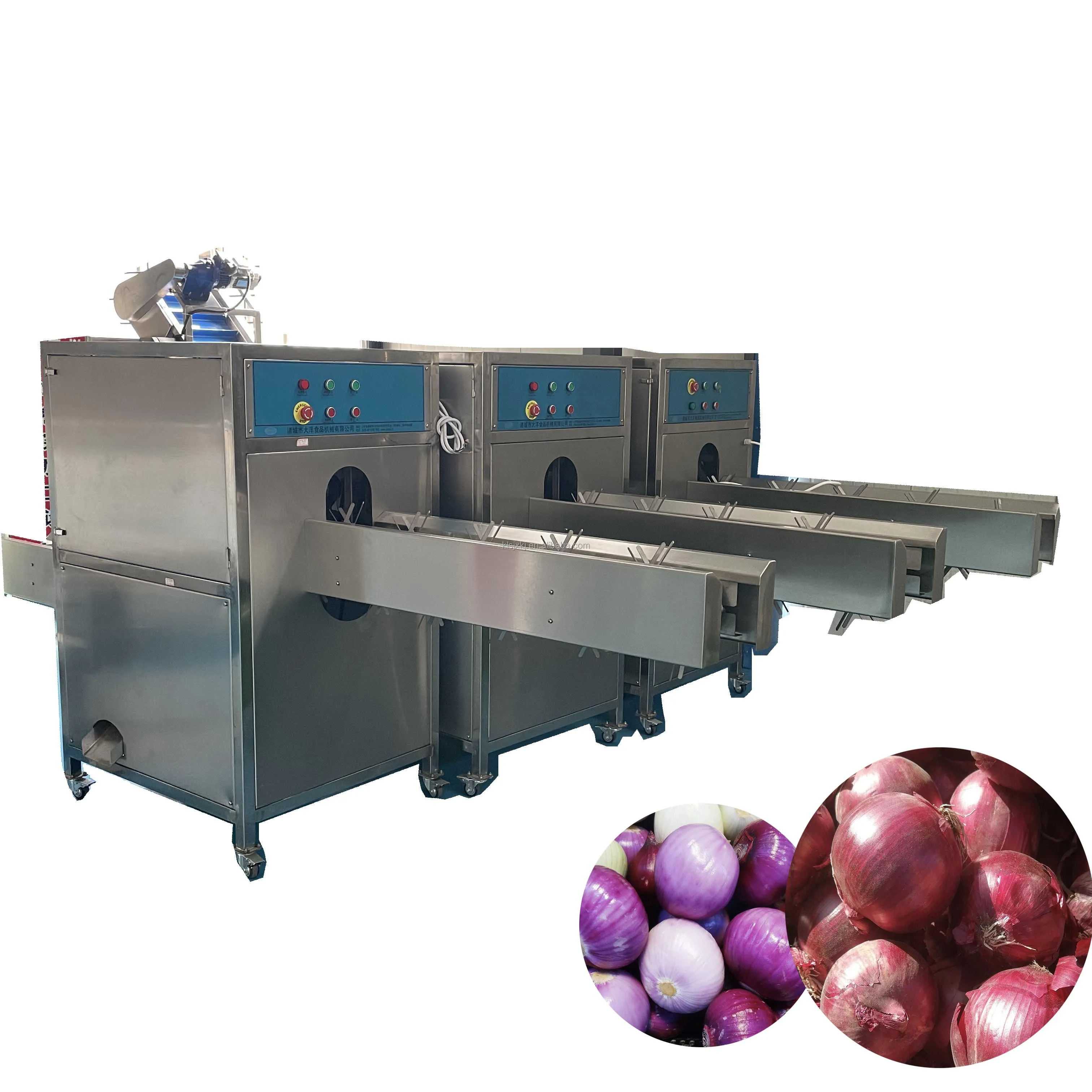 Factory's New Electric 500kgh/1000kgh Onion Production Line Peeler & Head/Root Cutting Machine for Food Application