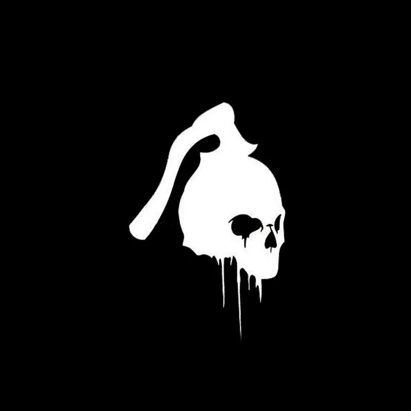 Horror Axe Killer Skull Car Sticker Interesting Motorcycle Decal Pvc Decals Suitable for All Kinds of Cars Black/white, 15cm*9cm