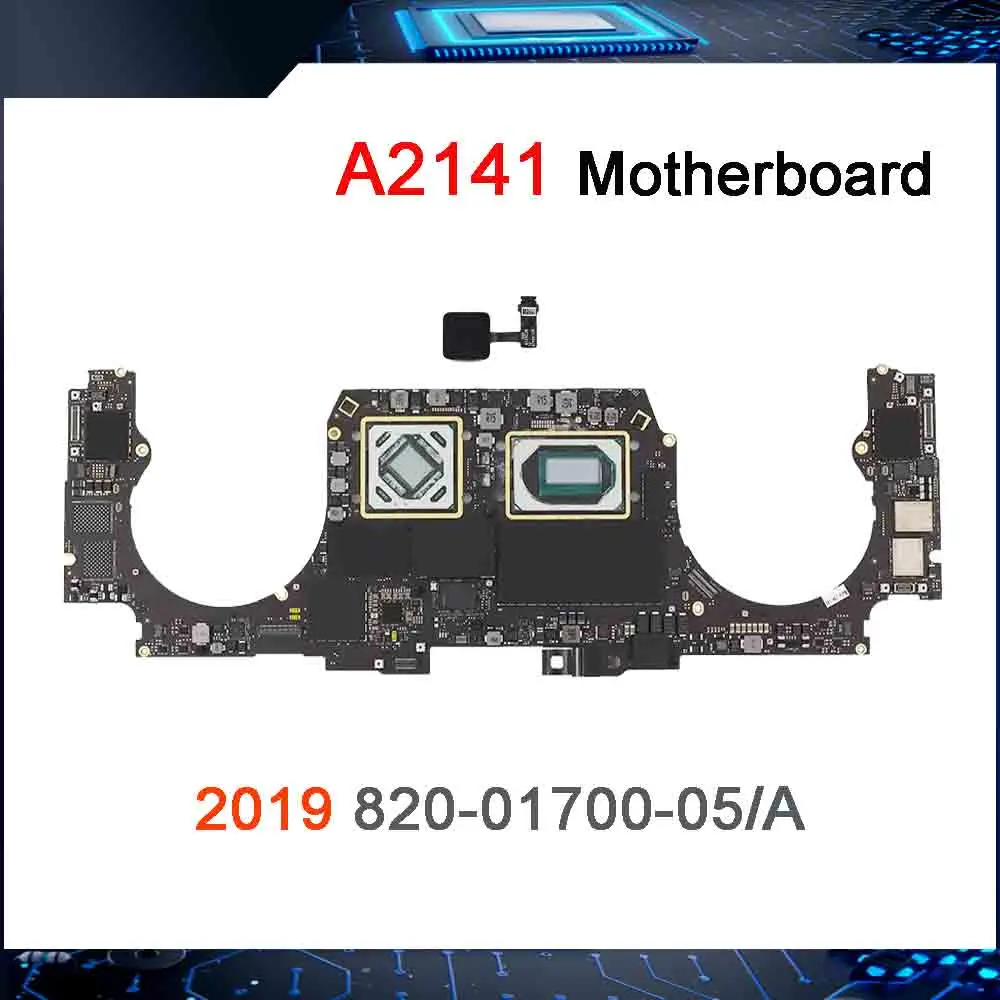 

Original Tested A2141 Motherboard 820-01700-05 for MacBook Pro Retina 16" Logic Board 16GB 32GB i7 i9 2019 Year with Touch ID