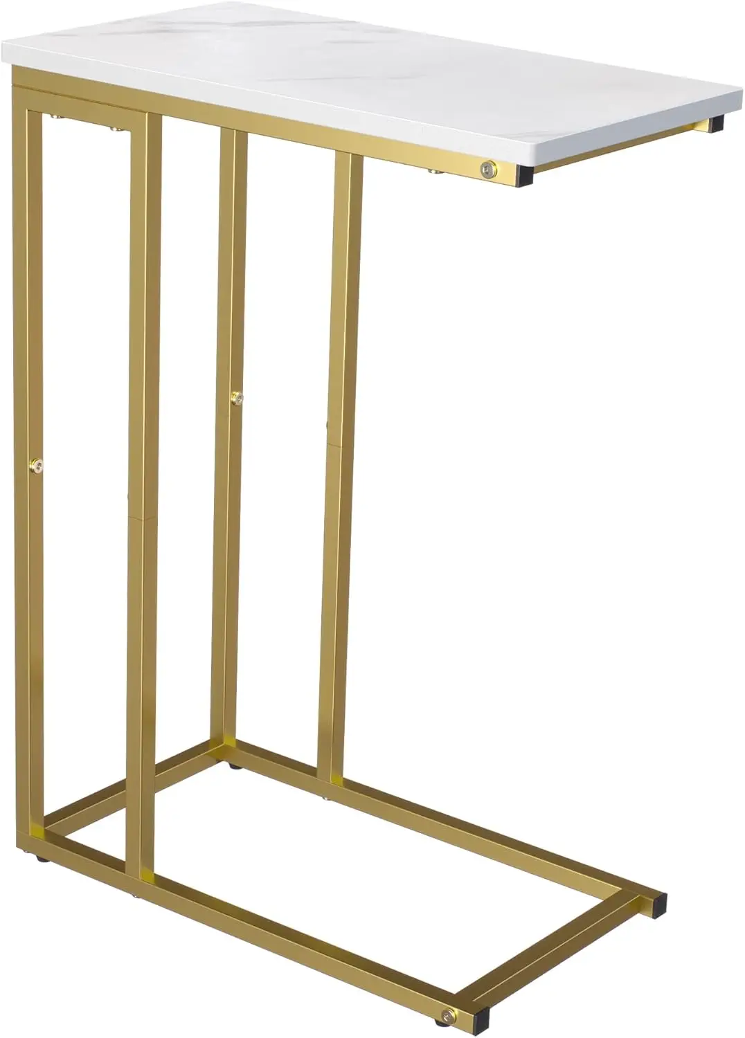 

C Shaped End Table, Couch Side Table That Slide Under Sofa Bed, Small Table for Small Spaces, Skinny Overbed Table for Coffee