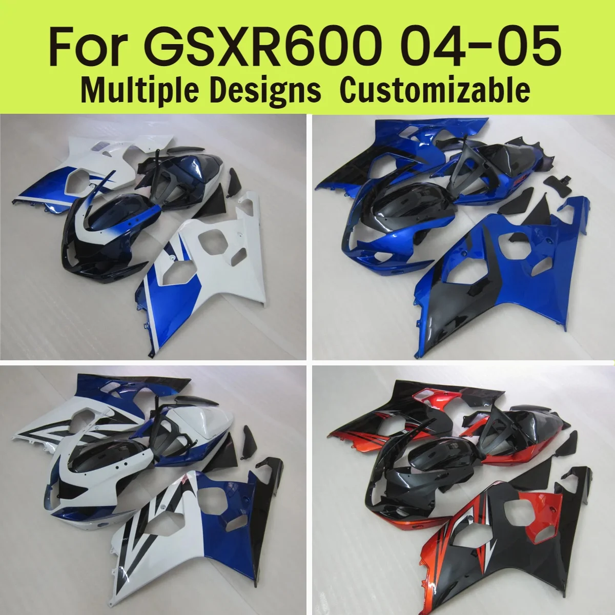 

Комплект обтекателей GSXR 600 750 2004 2005, литой под давлением комплект деталей кузова мотоцикла, обтекатели для GSXR600 GSXR750 04 05