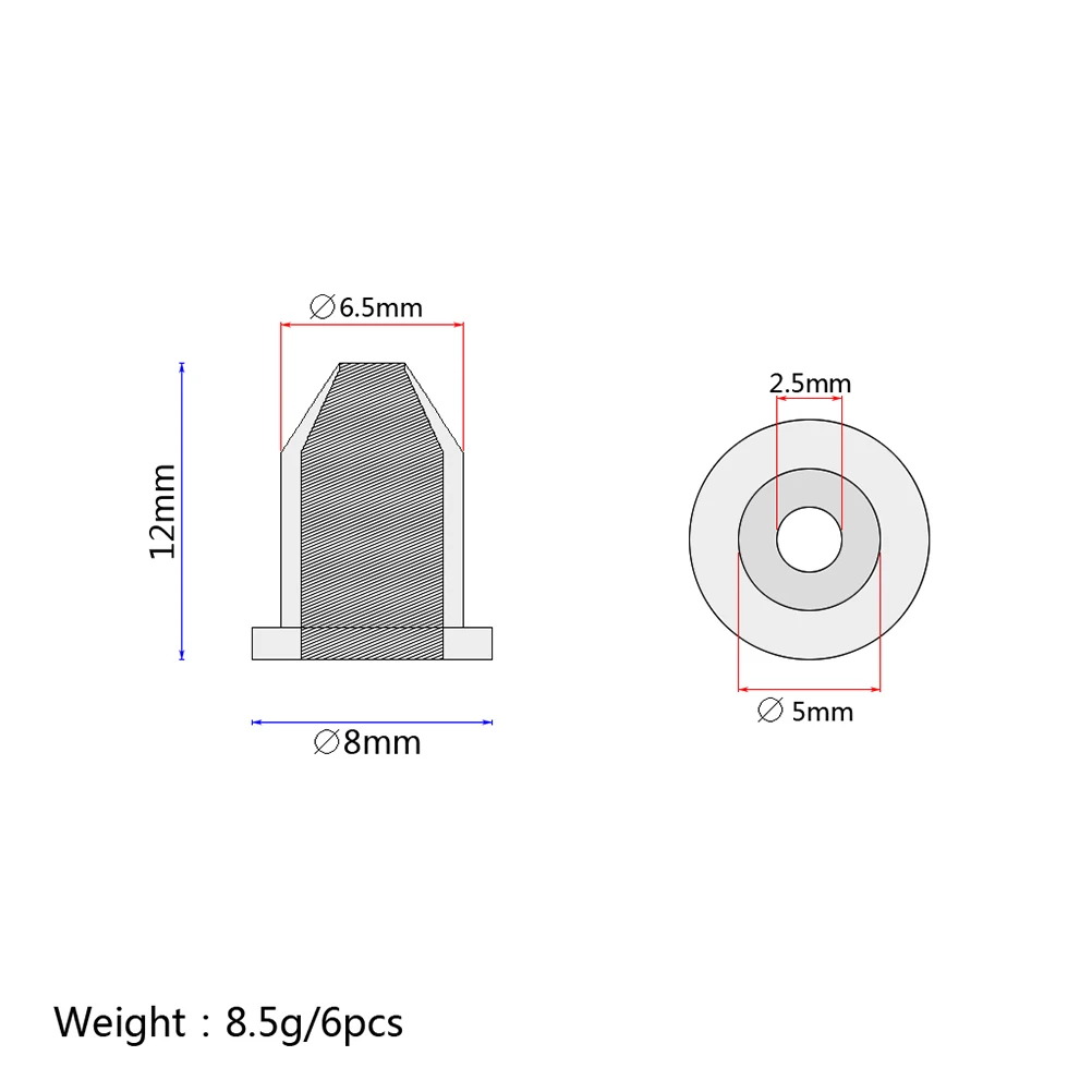 

6Pcs Guitar String Caps Bullet Shape External Thread for Through Body Ferrules Long Lasting Guitar Accessories