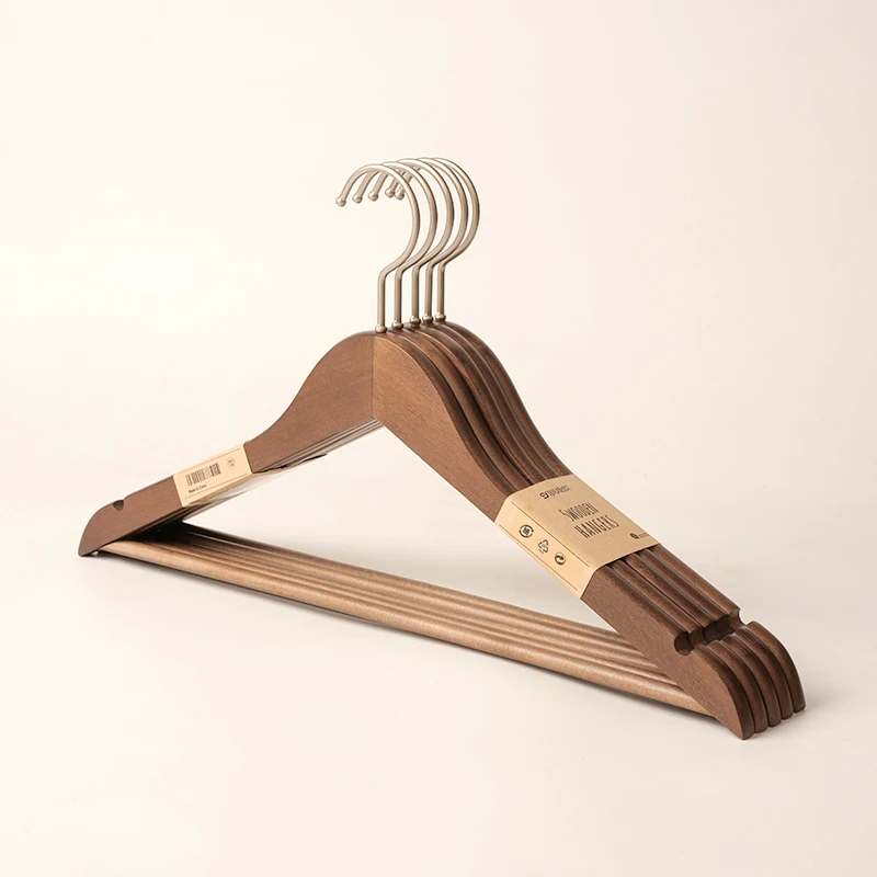 

Hangers 10pcs wooden American retro non-slip home high-end multi-function suitable for hotel cloakroom storage clothes support