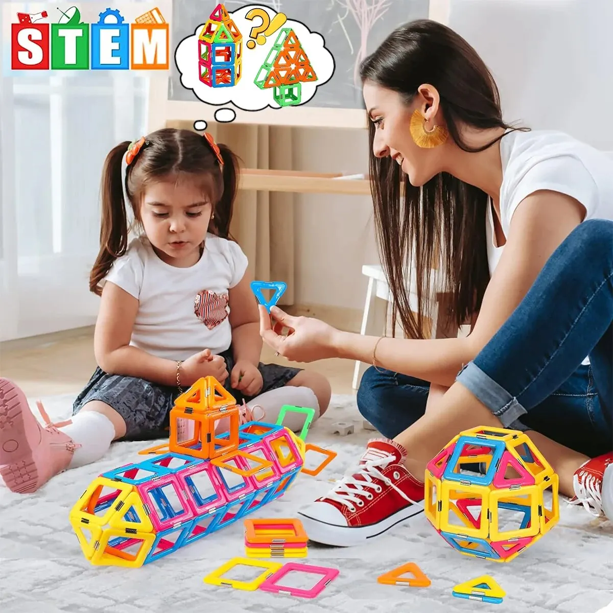 Strong Magnetic Building Blocks Big Size DIY Magnets Educational Toys for Kids Designer Construction Set Gifts for Children Toys