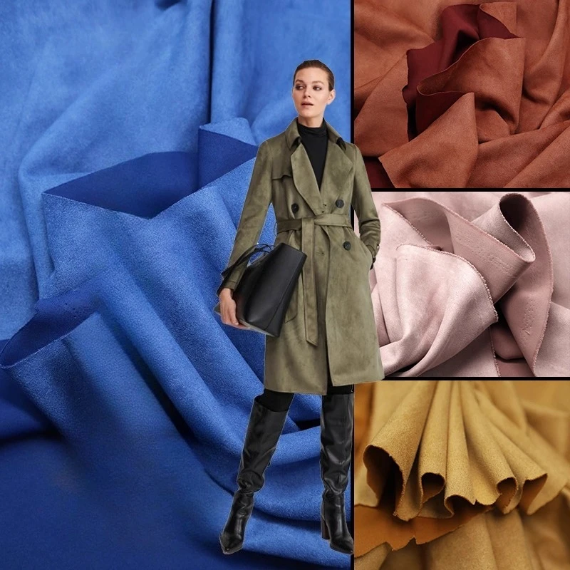 

Brushed Space Cotton Air Layer Suede Fabric for Autumn Winter Windbreaker Jacket Apparel Diy Sewing Fabrics By The Meter Cloth