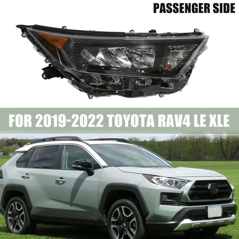 

For 2019-2022 19 Toyota RAV4 LE XLE Headlight Assembly LED Black Passenger Right